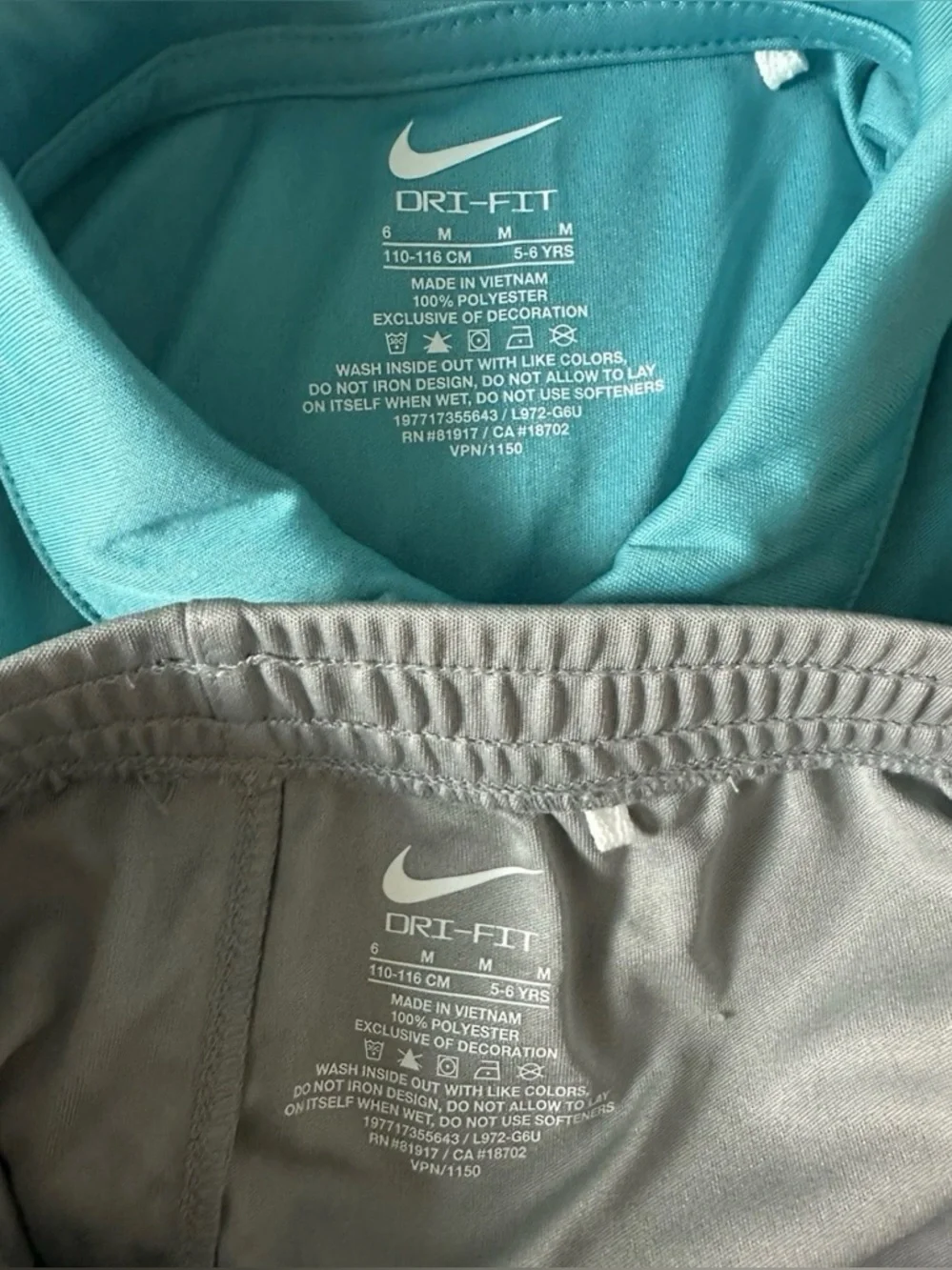 Nike Boys Dri-Fit 2 Piece Set Polo Shirt & Shorts Teal Gray Size 6 NWT - Picture 6 of 6